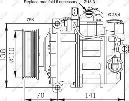 NRF 32613 - Компрессор кондиционера avtokuzovplus.com.ua