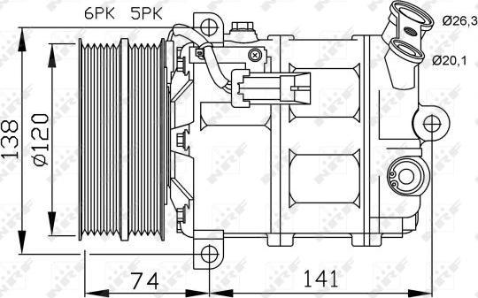 NRF 32668G - Компресор, кондиціонер autocars.com.ua