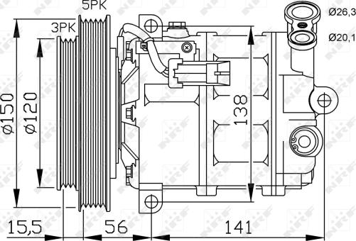 NRF 32673G - Компресор, кондиціонер autocars.com.ua