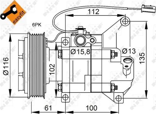 NRF 32687 - Компресор, кондиціонер autocars.com.ua