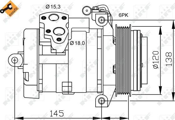 NRF 32698 - Компрессор кондиционера avtokuzovplus.com.ua