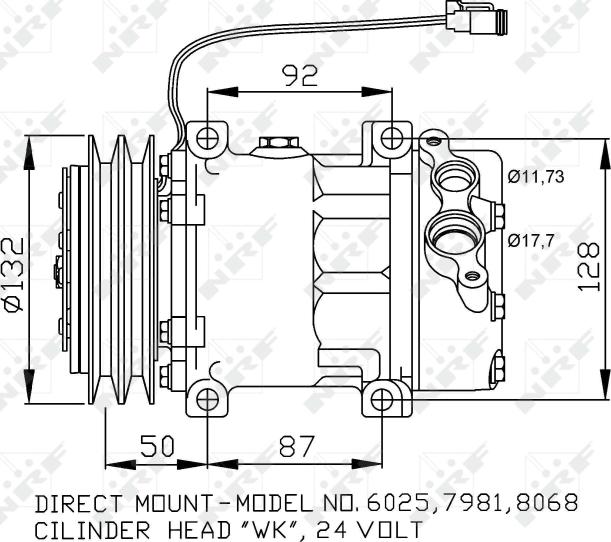 NRF 32704 - Компресор, кондиціонер autocars.com.ua
