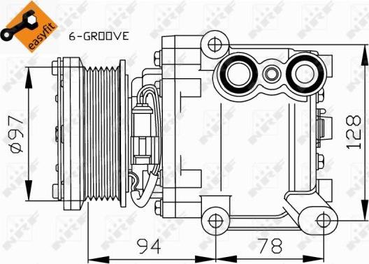 NRF 32724 - Компрессор кондиционера avtokuzovplus.com.ua