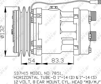 NRF 32757 - Компресор, кондиціонер autocars.com.ua