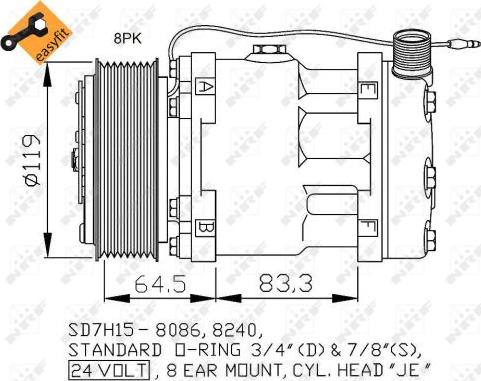 NRF 32770 - Компресор, кондиціонер autocars.com.ua