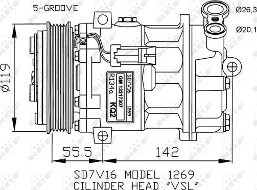 NRF 32818 - Компресор, кондиціонер autocars.com.ua