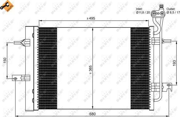 NRF 350034 - Конденсатор, кондиціонер autocars.com.ua