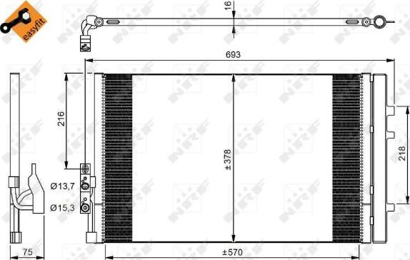 NRF 350036 - Конденсатор, кондиціонер autocars.com.ua