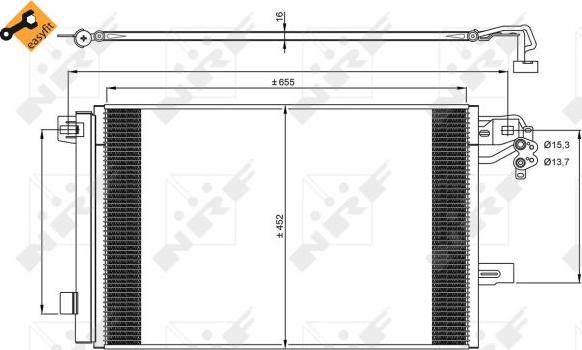 NRF 350064 - Конденсатор кондиционера avtokuzovplus.com.ua