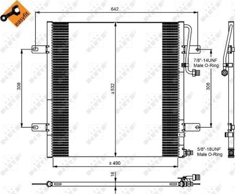 NRF 350084 - Конденсатор, кондиціонер autocars.com.ua