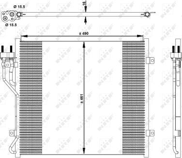 NRF 350129 - Конденсатор, кондиціонер autocars.com.ua