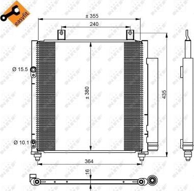 NRF 350221 - Конденсатор, кондиціонер autocars.com.ua