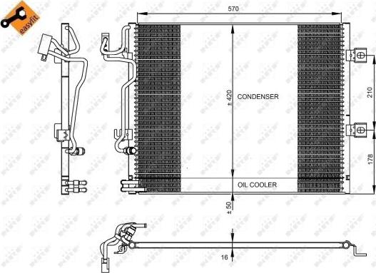 NRF 350223 - Конденсатор, кондиціонер autocars.com.ua