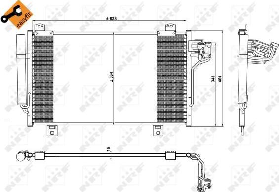 NRF 350229 - Конденсатор, кондиціонер autocars.com.ua