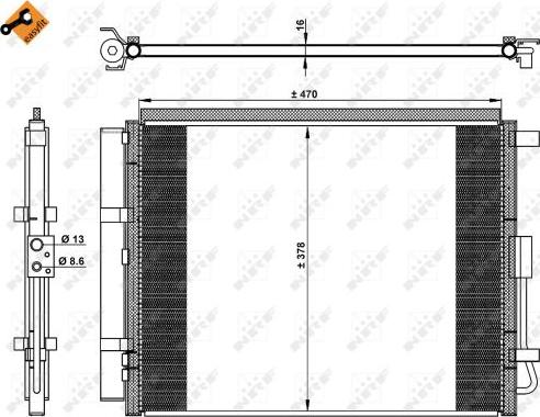 NRF 350230 - Конденсатор, кондиціонер autocars.com.ua