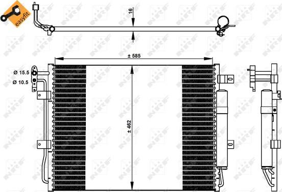 NRF 350330 - Конденсатор кондиционера avtokuzovplus.com.ua