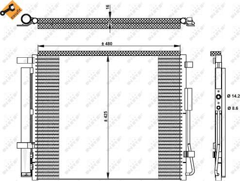 NRF 350333 - Конденсатор кондиционера avtokuzovplus.com.ua