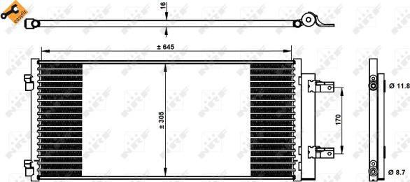 NRF 350338 - Конденсатор кондиционера avtokuzovplus.com.ua