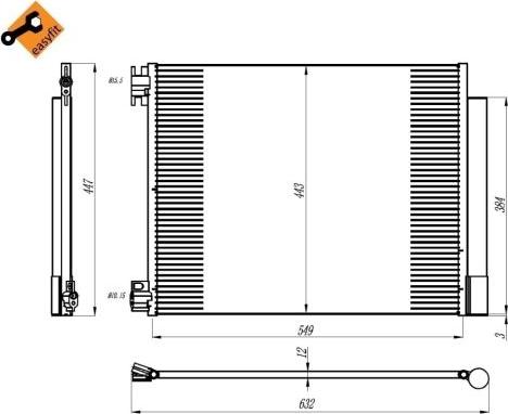 NRF 350393 - Конденсатор, кондиціонер autocars.com.ua