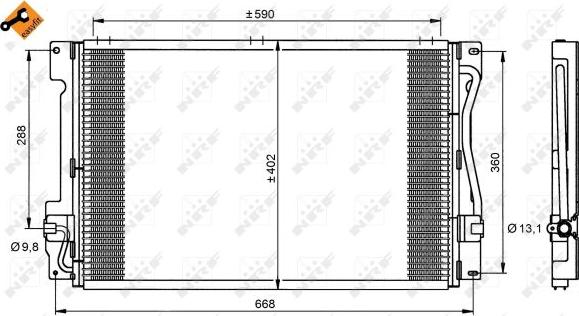 NRF 35151 - Конденсатор кондиционера avtokuzovplus.com.ua