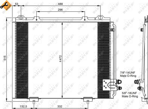 NRF 35228 - Конденсатор, кондиціонер autocars.com.ua