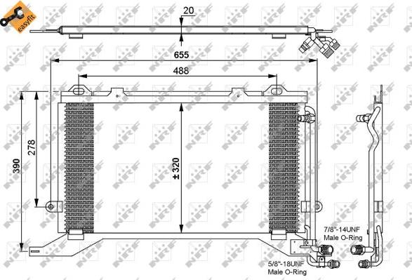 NRF 35240 - Конденсатор, кондиціонер autocars.com.ua