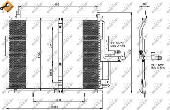 NRF 35244 - Конденсатор, кондиціонер autocars.com.ua