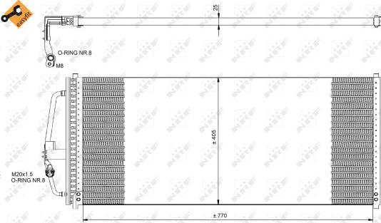 NRF 35277 - Конденсатор, кондиціонер autocars.com.ua