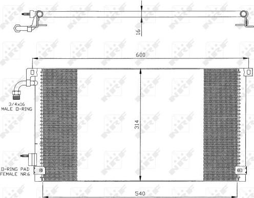 NRF 35328 - Конденсатор, кондиціонер autocars.com.ua