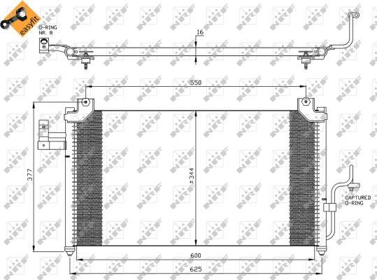 NRF 35356 - Конденсатор, кондиціонер autocars.com.ua