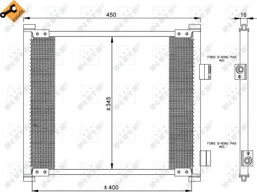 NRF 35357 - Конденсатор, кондиціонер autocars.com.ua