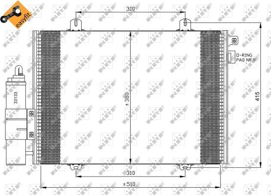 NRF 35379 - Конденсатор, кондиціонер autocars.com.ua