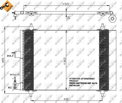 NRF 35414 - Конденсатор кондиционера avtokuzovplus.com.ua