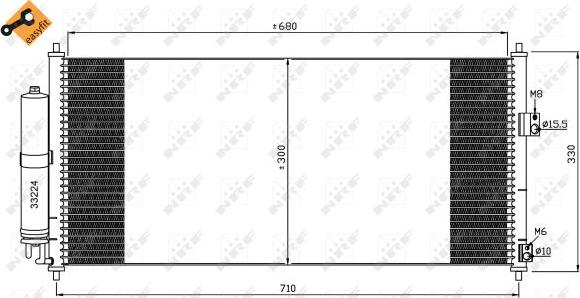 NRF 35435 - Конденсатор, кондиціонер autocars.com.ua