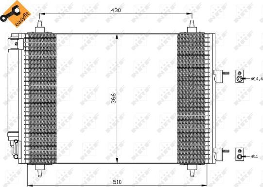 NRF 35445 - Конденсатор кондиционера avtokuzovplus.com.ua