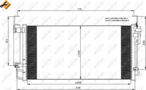 NRF  35473 - Конденсатор кондиционера avtokuzovplus.com.ua