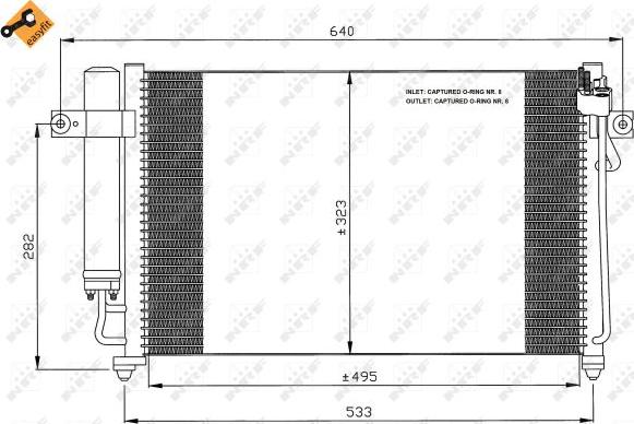 NRF  35476 - Конденсатор кондиционера avtokuzovplus.com.ua