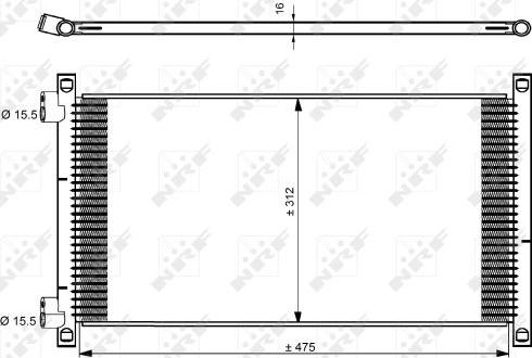 NRF 35490 - Конденсатор, кондиціонер autocars.com.ua