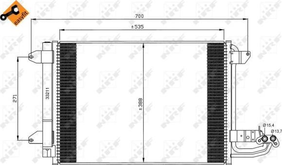 NRF 35520 - Конденсатор кондиционера avtokuzovplus.com.ua