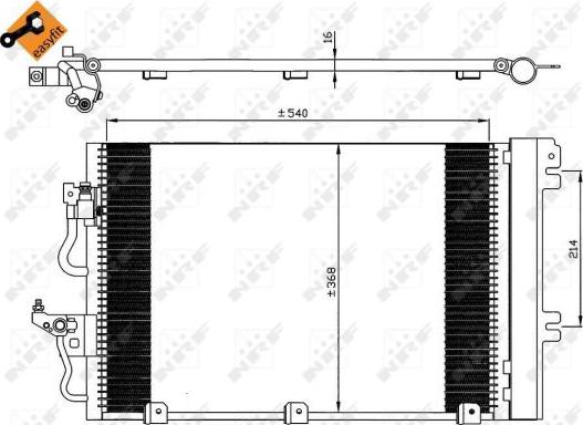 NRF 35555 - Конденсатор, кондиціонер autocars.com.ua