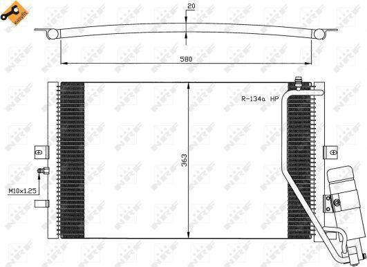 NRF 35558 - Конденсатор, кондиціонер autocars.com.ua