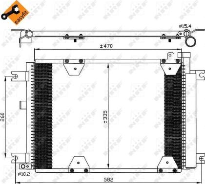 NRF 35580 - Конденсатор, кондиціонер autocars.com.ua