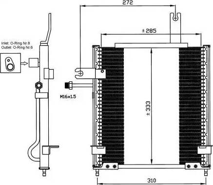 NRF 35597 - Конденсатор, кондиціонер autocars.com.ua