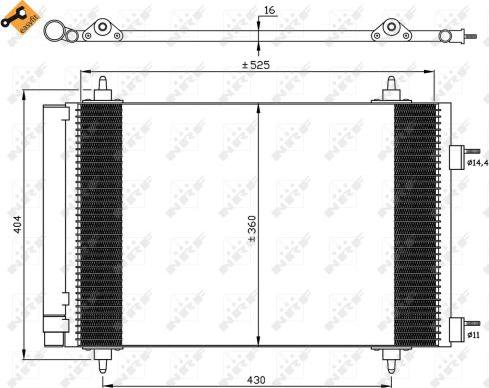 NRF 35611 - Конденсатор, кондиціонер autocars.com.ua