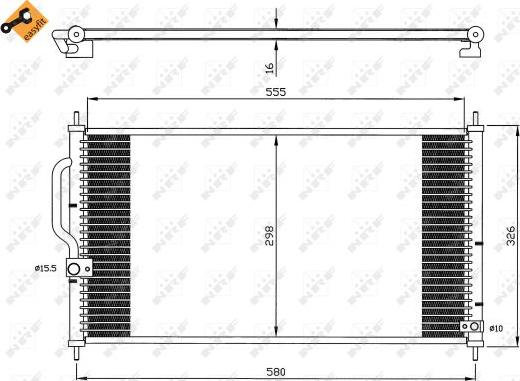 NRF 35627 - Конденсатор, кондиціонер autocars.com.ua