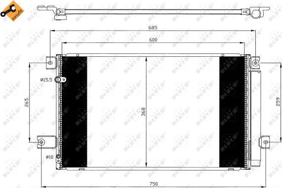 NRF 35628 - Конденсатор, кондиціонер autocars.com.ua