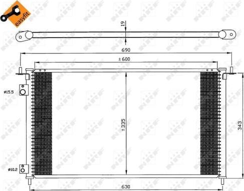 NRF 35636 - Конденсатор, кондиціонер autocars.com.ua