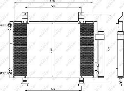 NRF 35645 - Конденсатор, кондиціонер autocars.com.ua