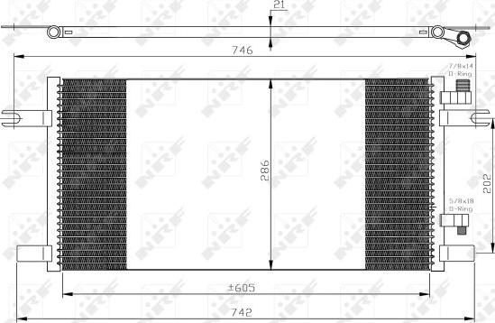 NRF 35647 - Конденсатор, кондиціонер autocars.com.ua