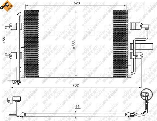 NRF 35733 - Конденсатор, кондиціонер autocars.com.ua